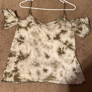 American Eagle Cold shoulder tie-dyed top